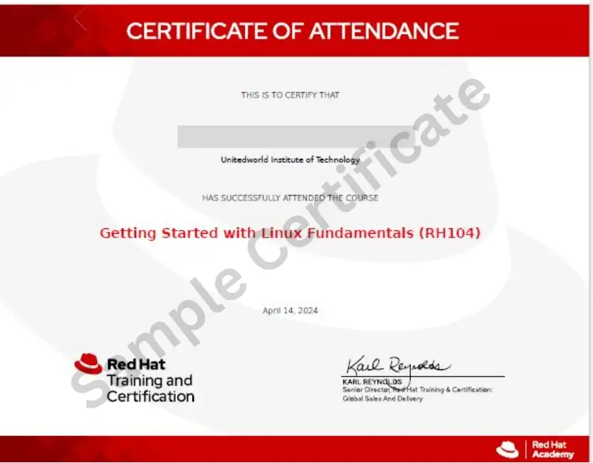 red hat Certificate